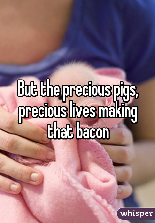 But the precious pigs, precious lives making that bacon