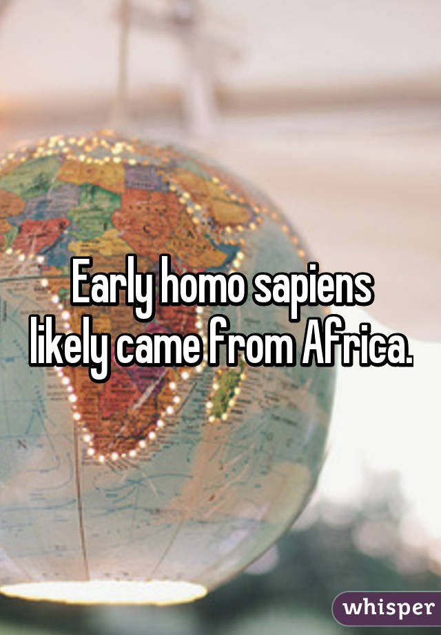 Early homo sapiens likely came from Africa.