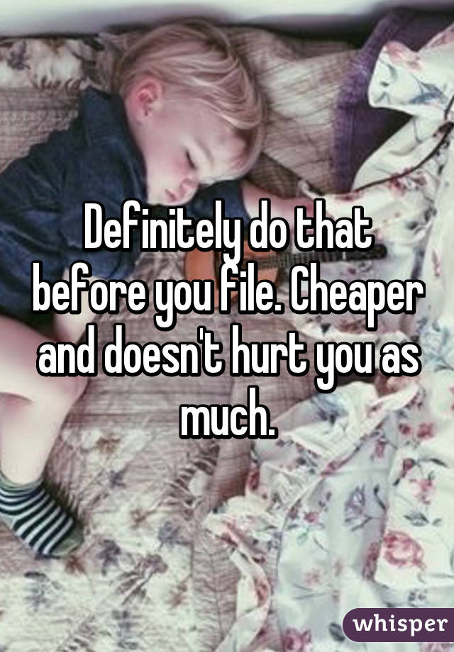 Definitely do that before you file. Cheaper and doesn't hurt you as much.