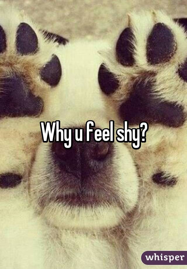 Why u feel shy?