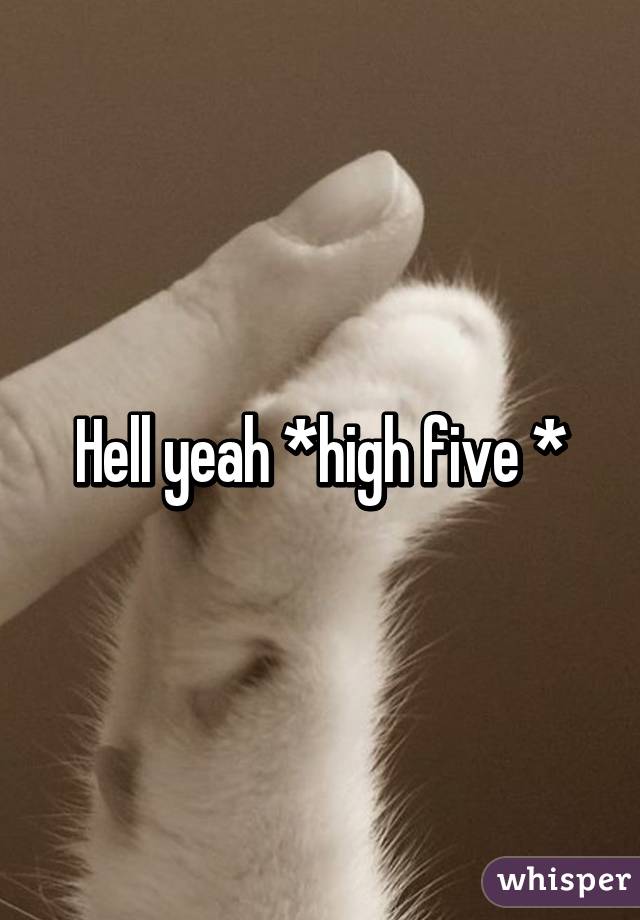 Hell yeah *high five *
