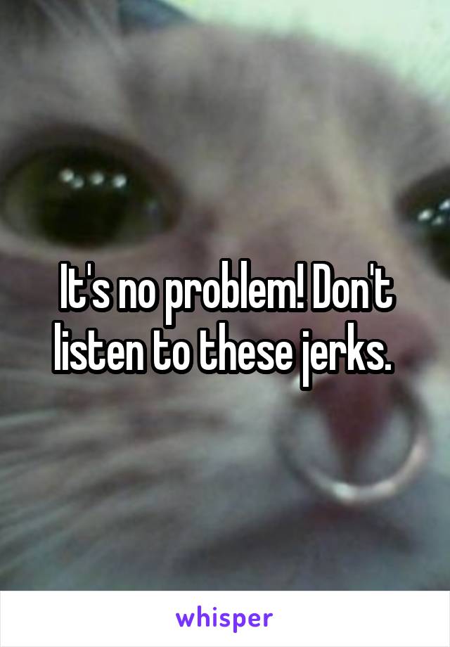 It's no problem! Don't listen to these jerks. 