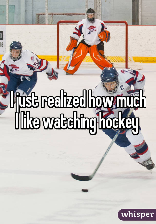 I just realized how much I like watching hockey 