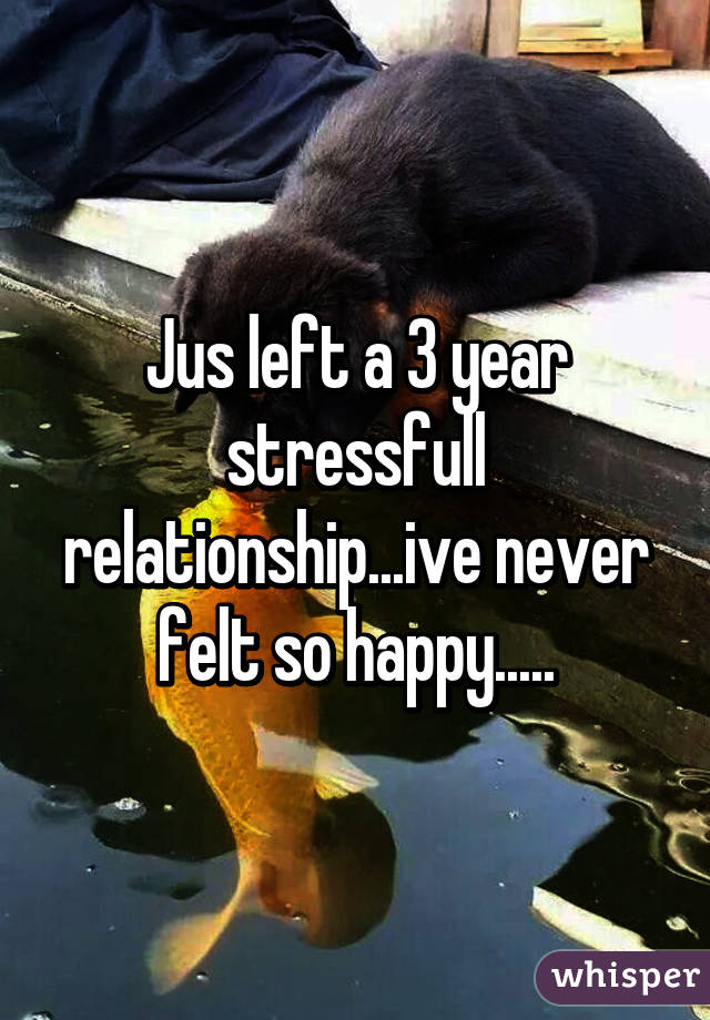 Jus left a 3 year stressfull relationship...ive never felt so happy.....