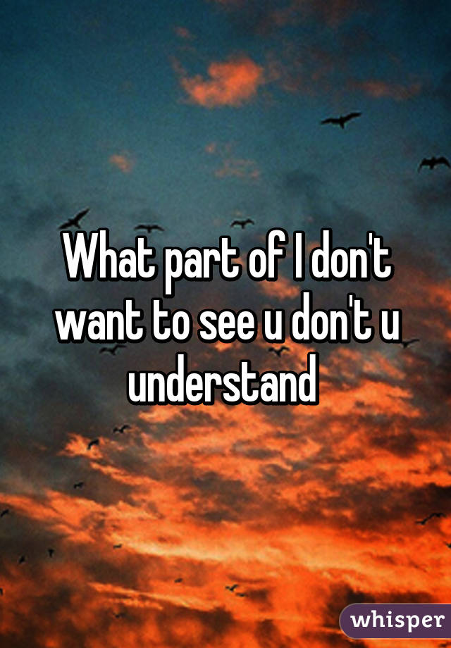 What part of I don't want to see u don't u understand 