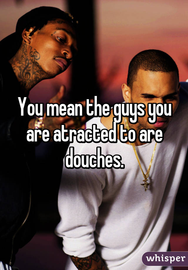 You mean the guys you are atracted to are douches.