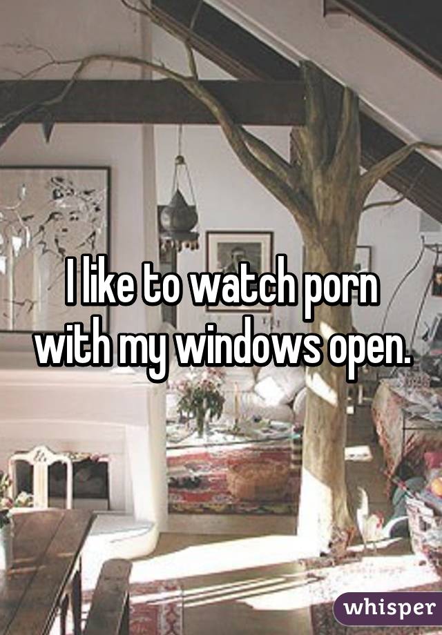 I like to watch porn with my windows open.