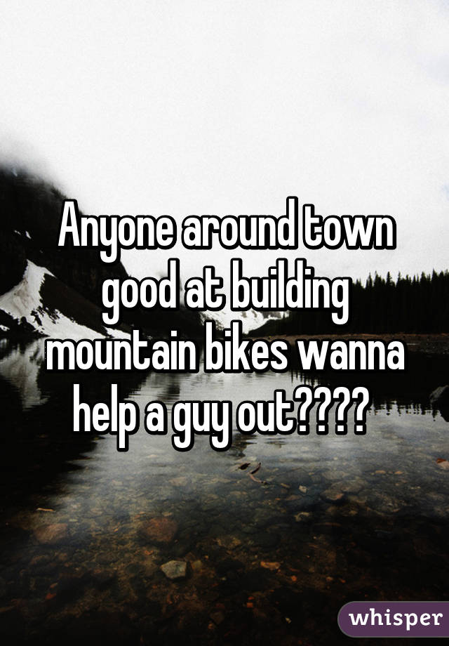 Anyone around town good at building mountain bikes wanna help a guy out???? 