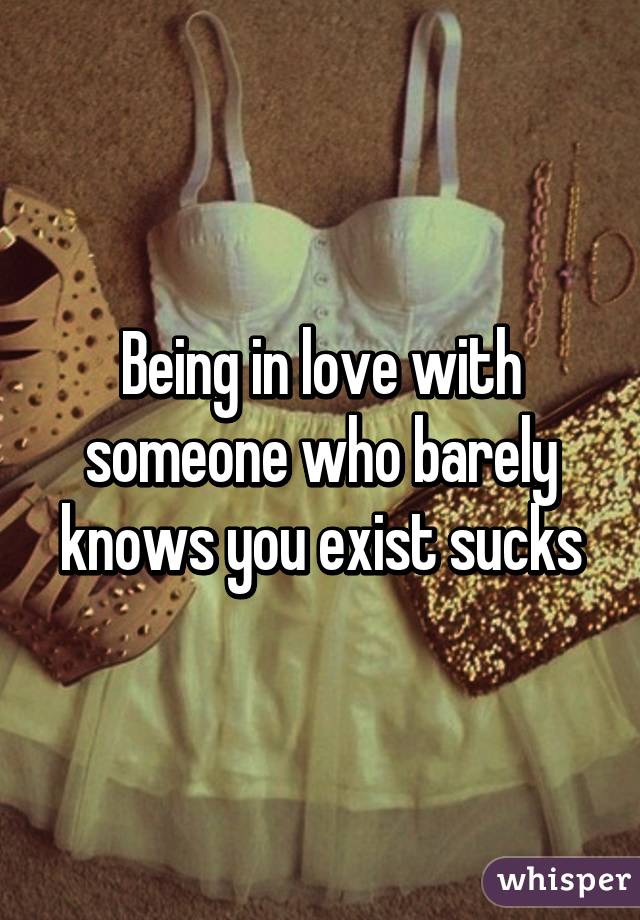 Being in love with someone who barely knows you exist sucks