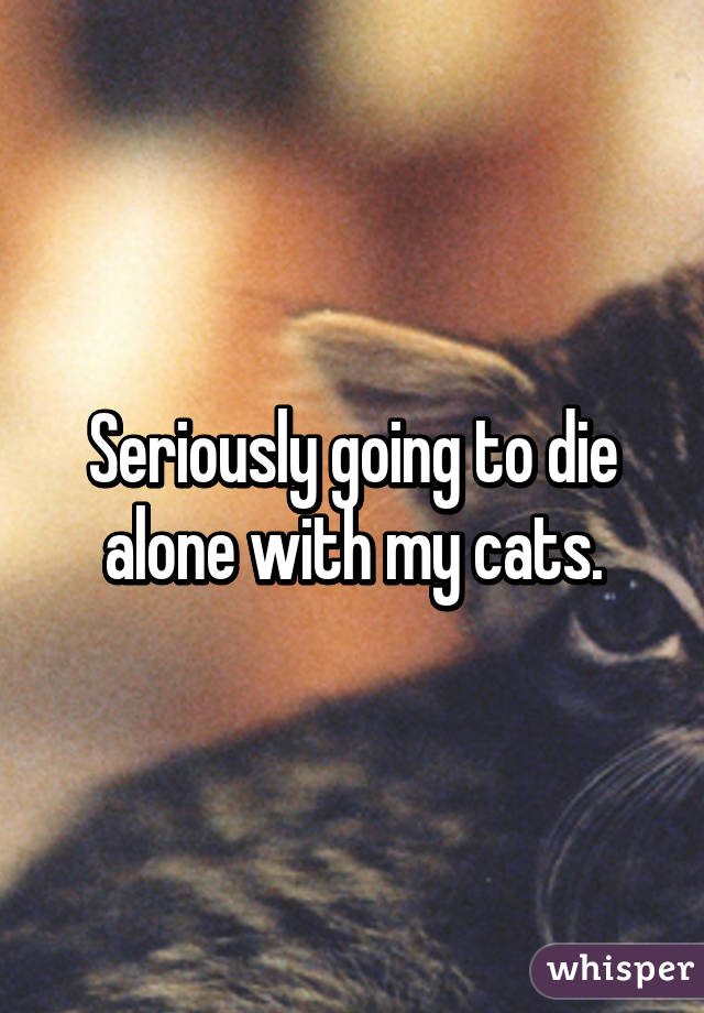 Seriously going to die alone with my cats.