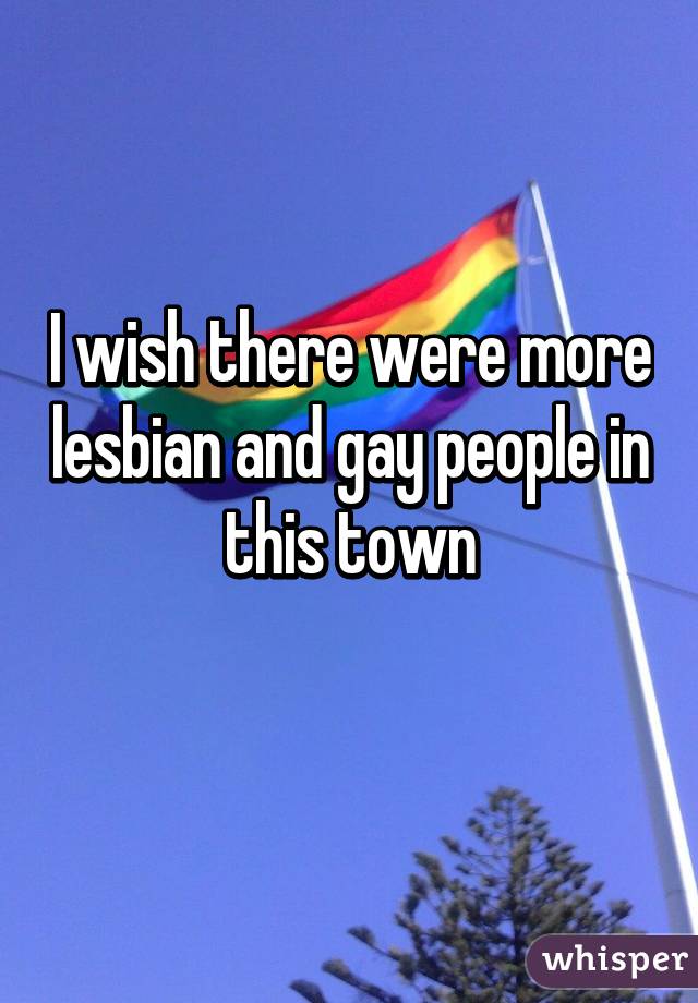 I wish there were more lesbian and gay people in this town
