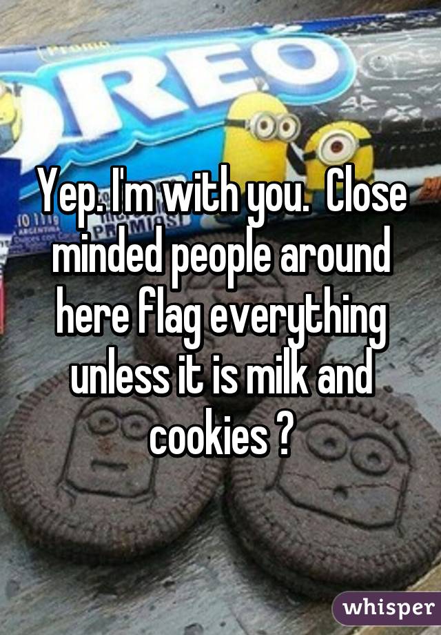 Yep. I'm with you.  Close minded people around here flag everything unless it is milk and cookies 😜