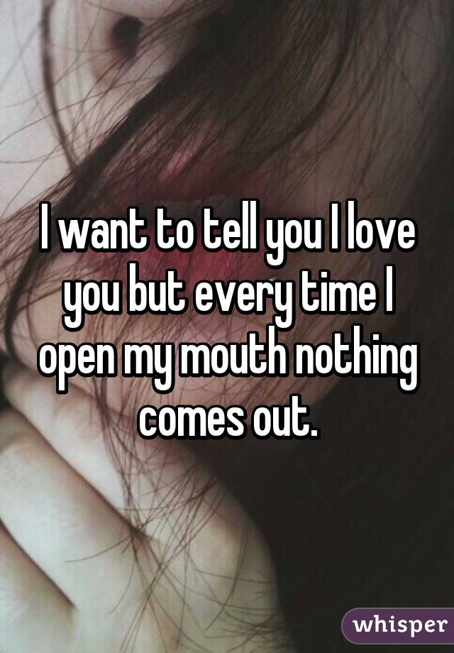 I want to tell you I love you but every time I open my mouth nothing comes out.