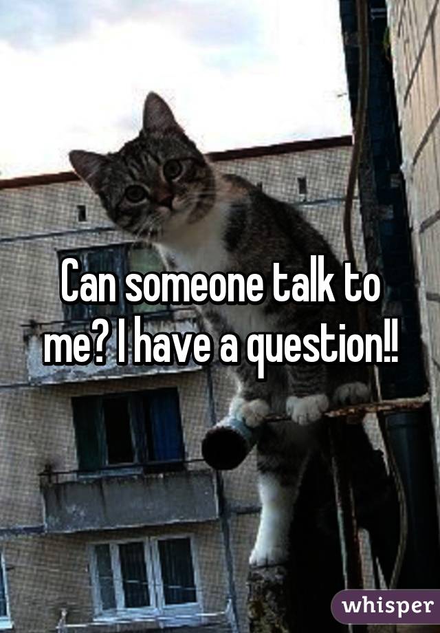 Can someone talk to me? I have a question!!