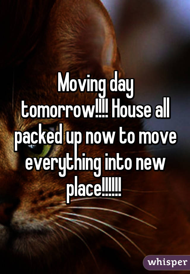 Moving day tomorrow!!!! House all packed up now to move everything into new place!!!!!! 