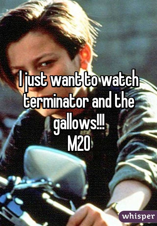 I just want to watch terminator and the gallows!!!
M20