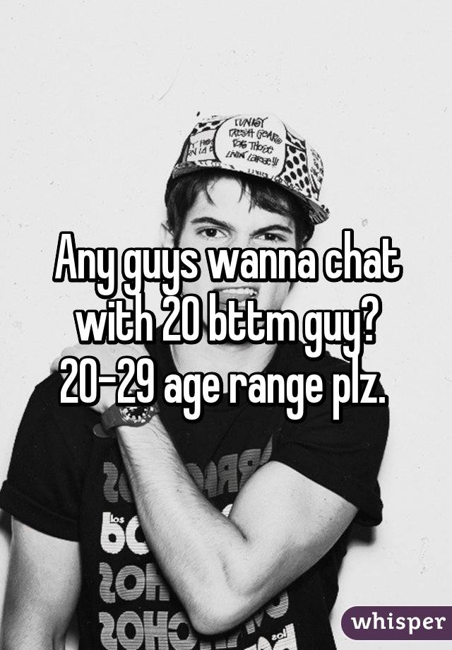 Any guys wanna chat with 20 bttm guy? 20-29 age range plz. 