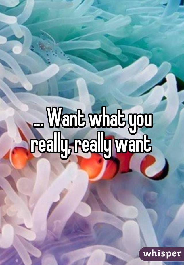 ... Want what you really, really want 