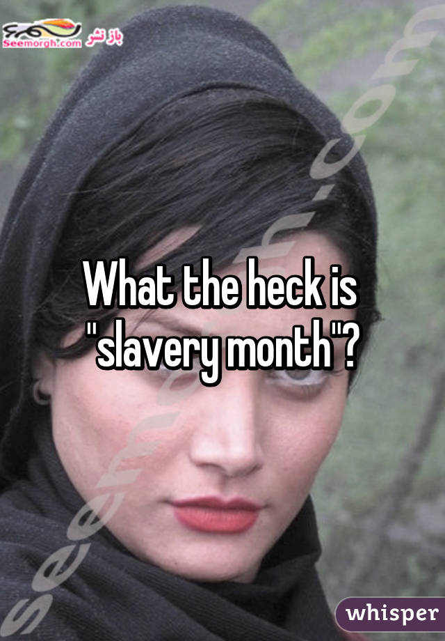 What the heck is 
"slavery month"?