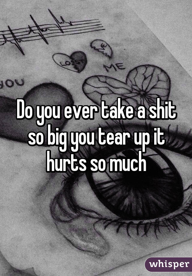 Do you ever take a shit so big you tear up it hurts so much