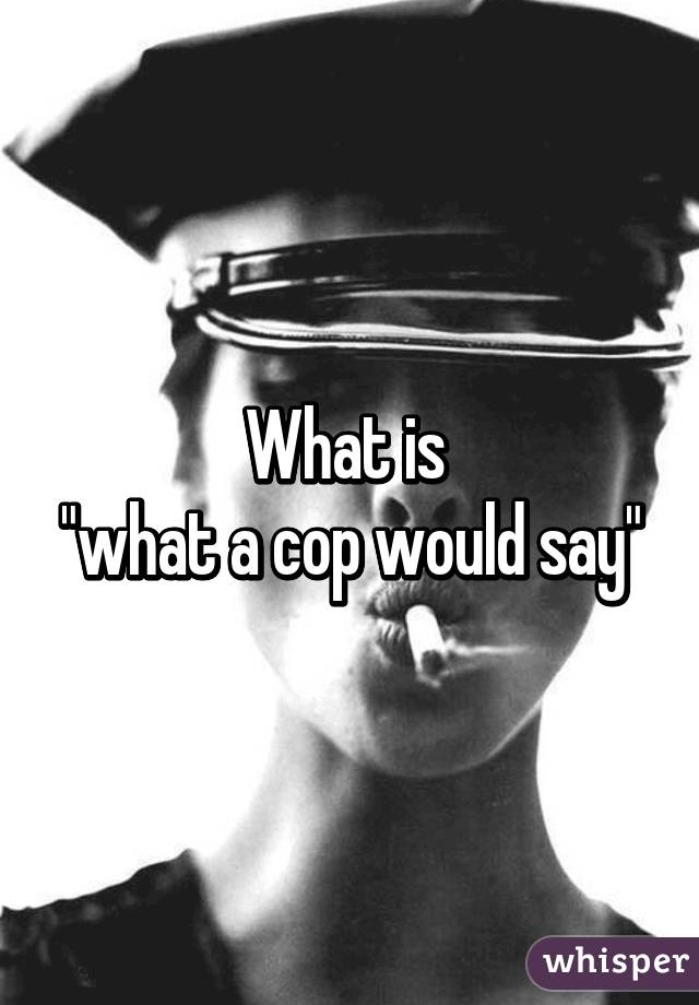 What is 
"what a cop would say"