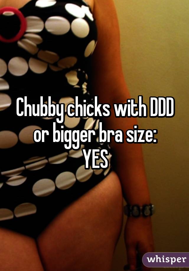 Chubby chicks with DDD or bigger bra size:
YES