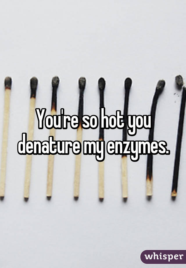 You're so hot you denature my enzymes.