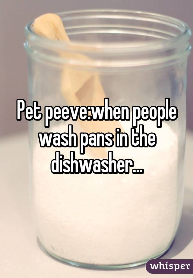 Pet peeve:when people wash pans in the dishwasher...