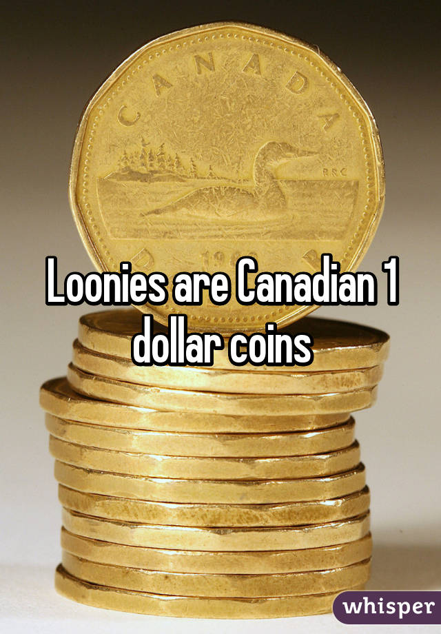 Loonies are Canadian 1 dollar coins