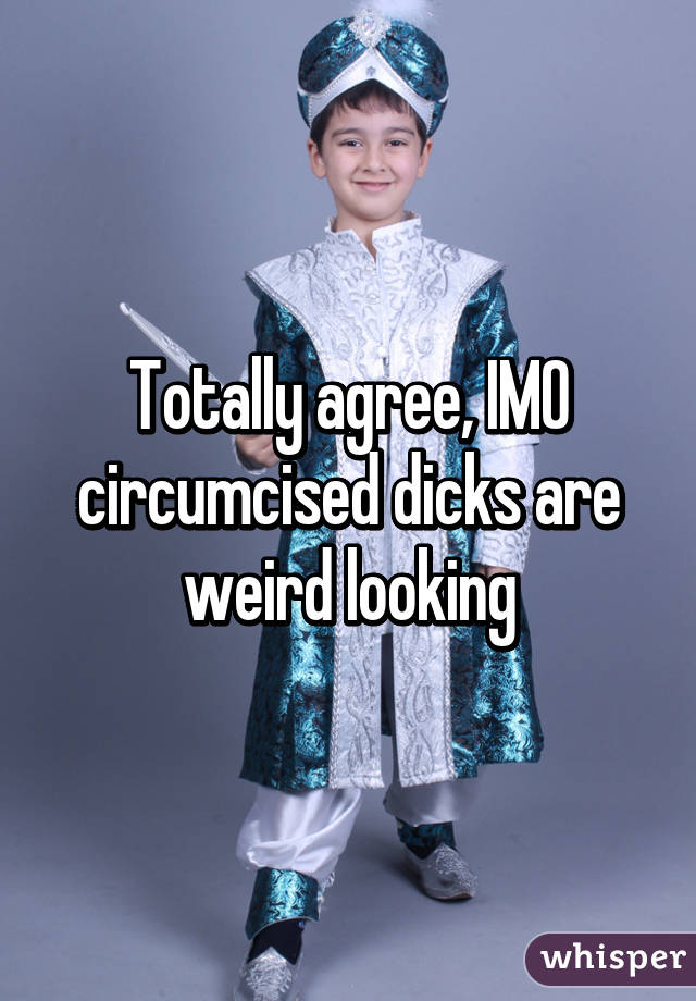 Totally agree, IMO circumcised dicks are weird looking