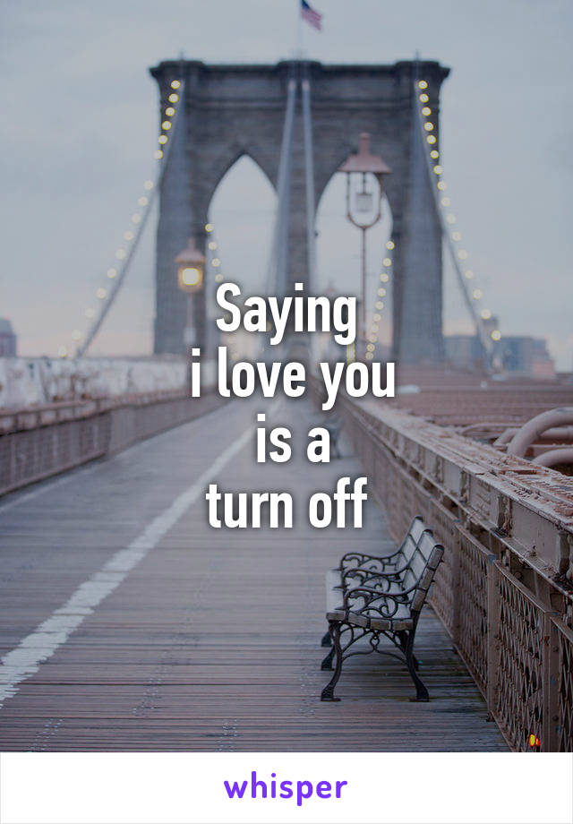 Saying
 i love you
 is a
turn off