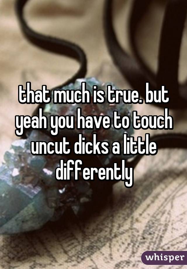 that much is true. but yeah you have to touch uncut dicks a little differently