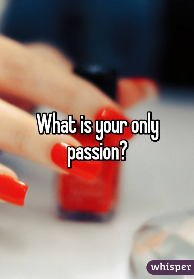 What is your only passion?