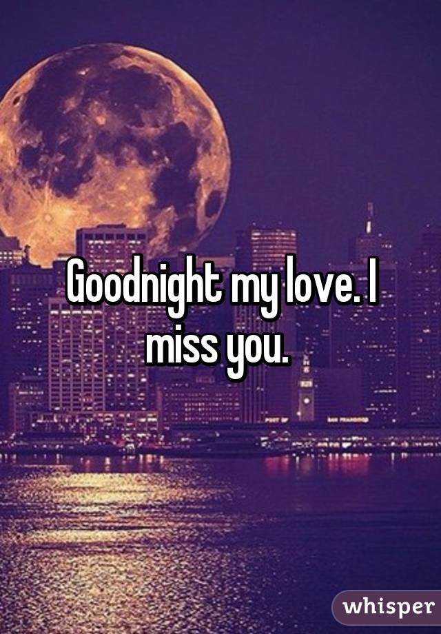 Goodnight my love. I miss you. 