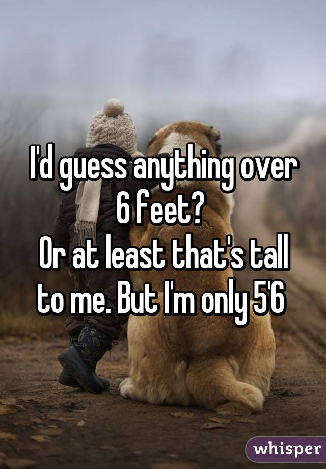 I'd guess anything over 6 feet? 
Or at least that's tall to me. But I'm only 5'6 