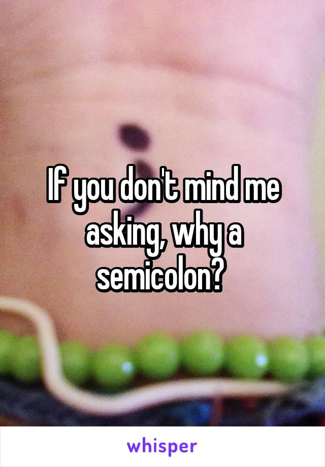 If you don't mind me asking, why a semicolon? 