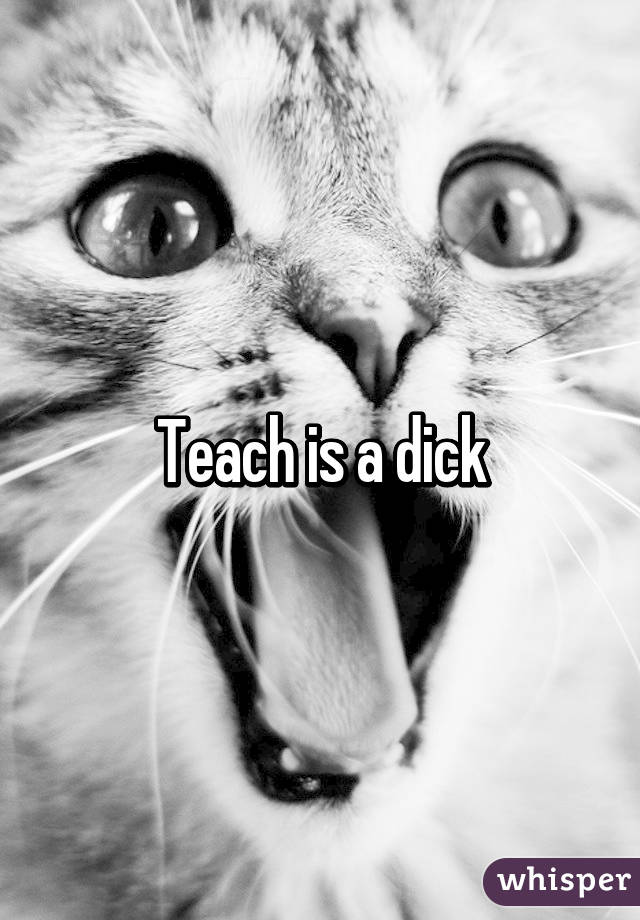 Teach is a dick