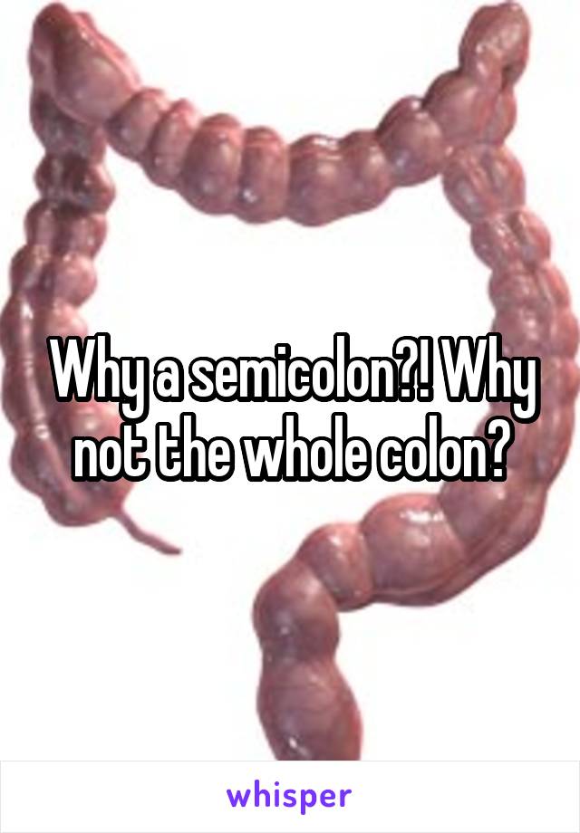 Why a semicolon?! Why not the whole colon?
