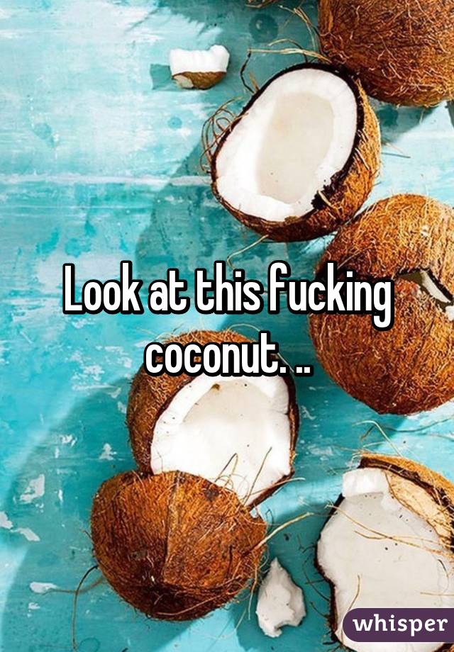 Look at this fucking coconut. ..