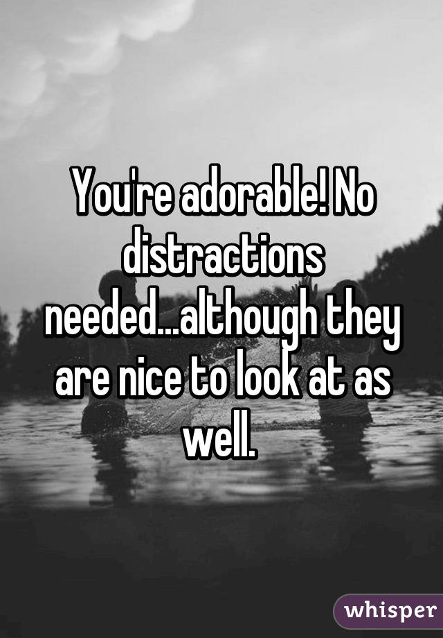 You're adorable! No distractions needed...although they are nice to look at as well. 