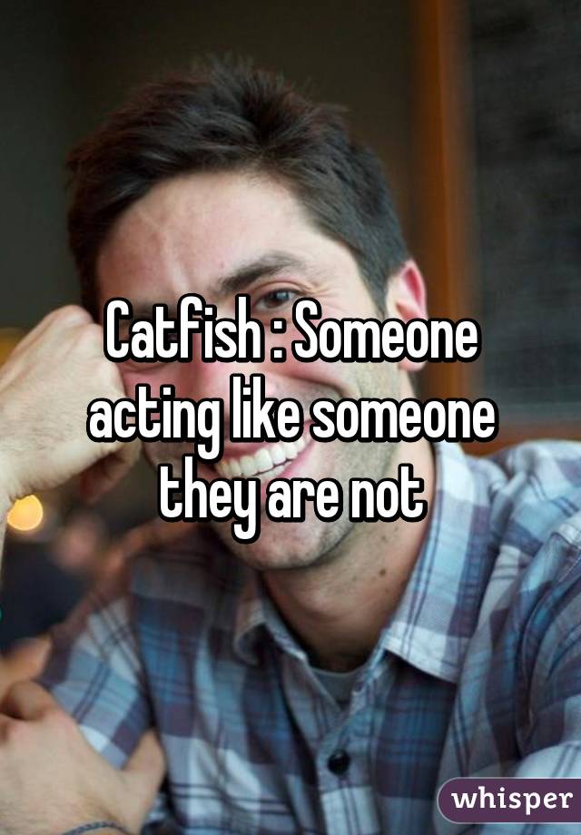 Catfish : Someone acting like someone they are not