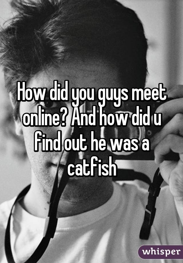 How did you guys meet online? And how did u find out he was a catfish