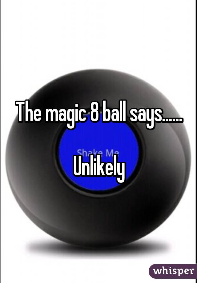The magic 8 ball says......

Unlikely