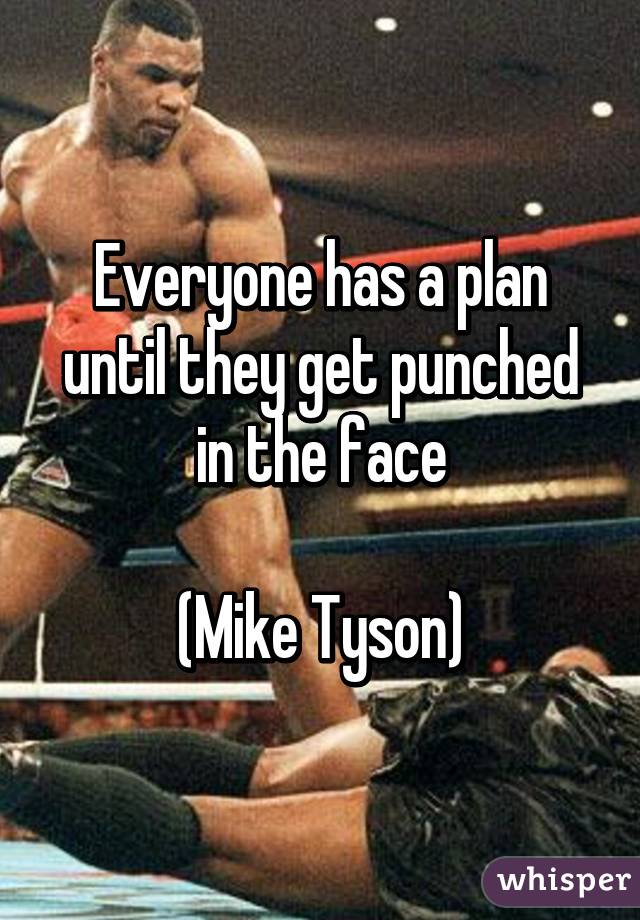 Everyone has a plan until they get punched in the face

(Mike Tyson)