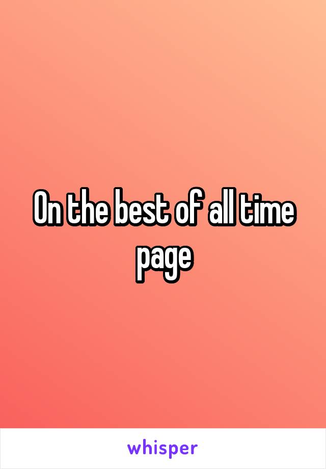 On the best of all time page