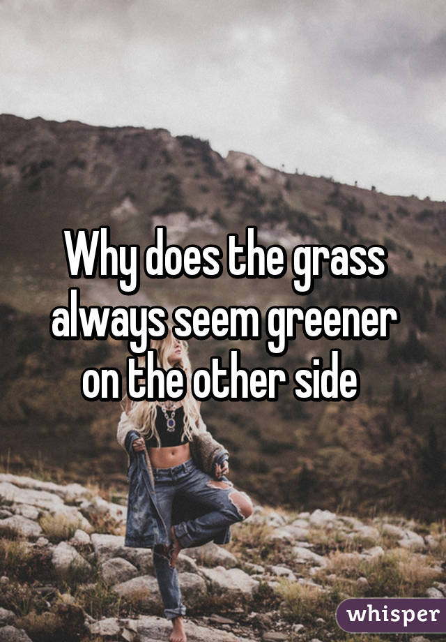 Why does the grass always seem greener on the other side 