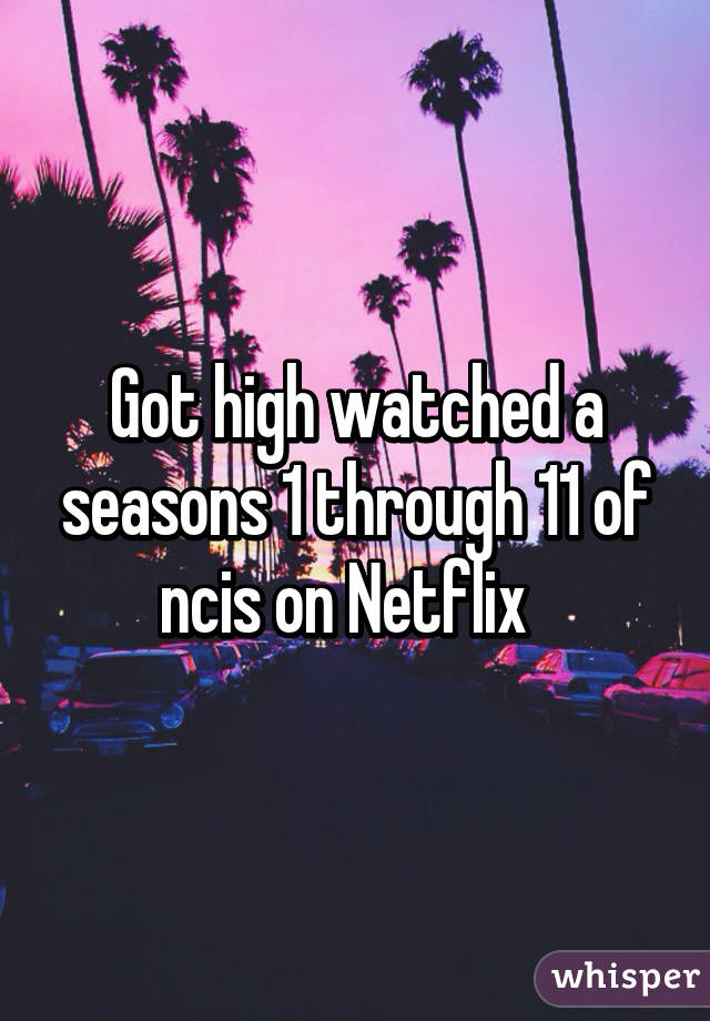 Got high watched a seasons 1 through 11 of ncis on Netflix  