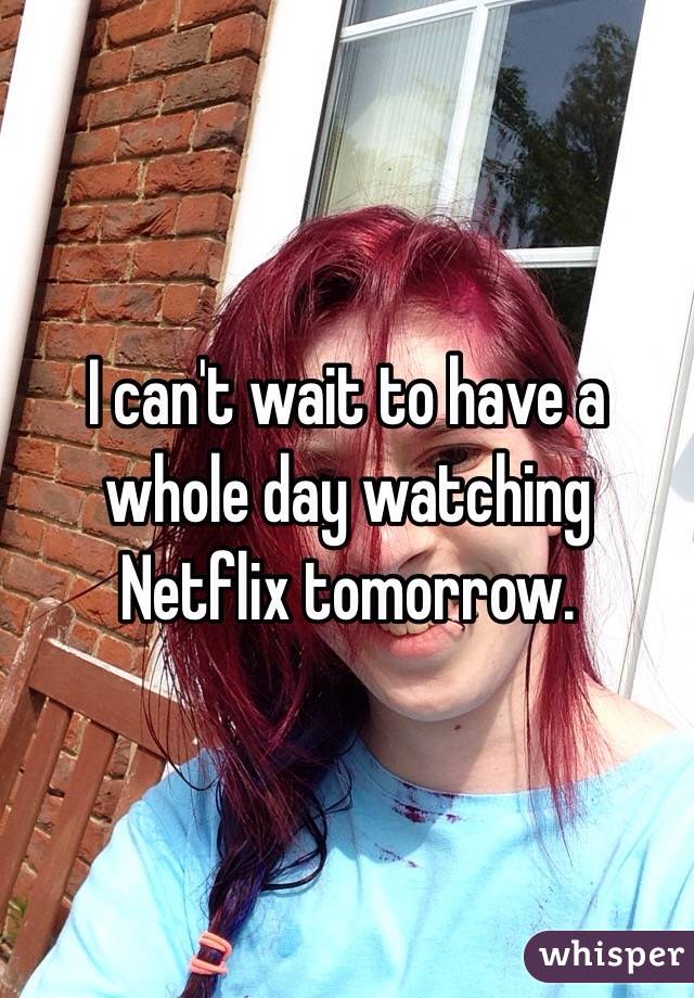 I can't wait to have a whole day watching Netflix tomorrow.