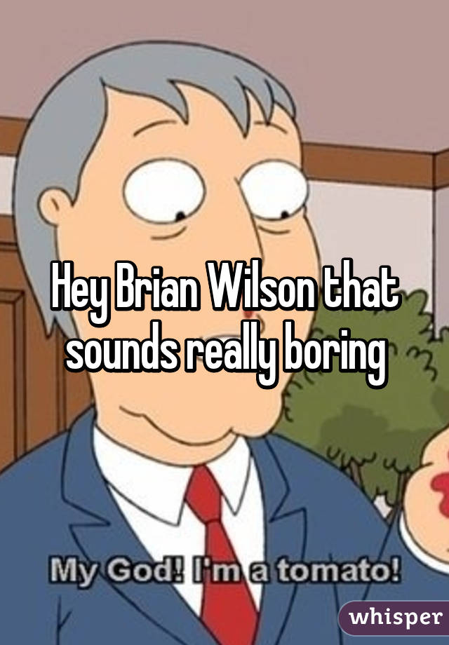 Hey Brian Wilson that sounds really boring