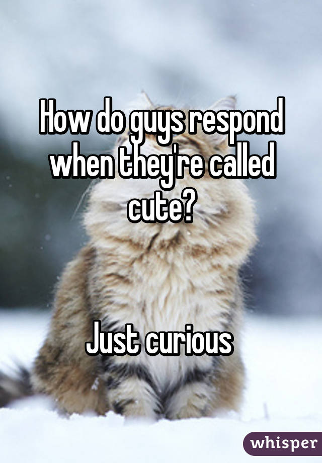 How do guys respond when they're called cute?


Just curious 